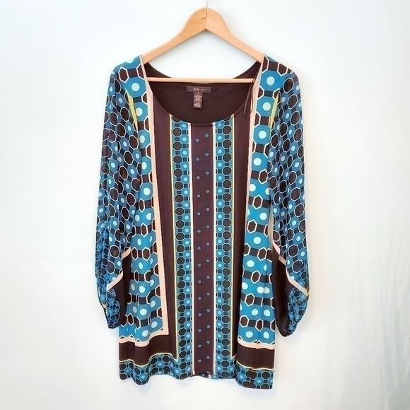 STYLE & CO TUNIC TOP SHEER SLEEVES - Picture 1 of 5